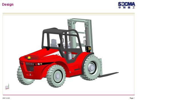 SOCMA 5 tons 5t 4WD ru terræn gaffeltruck 4 hjulstræk